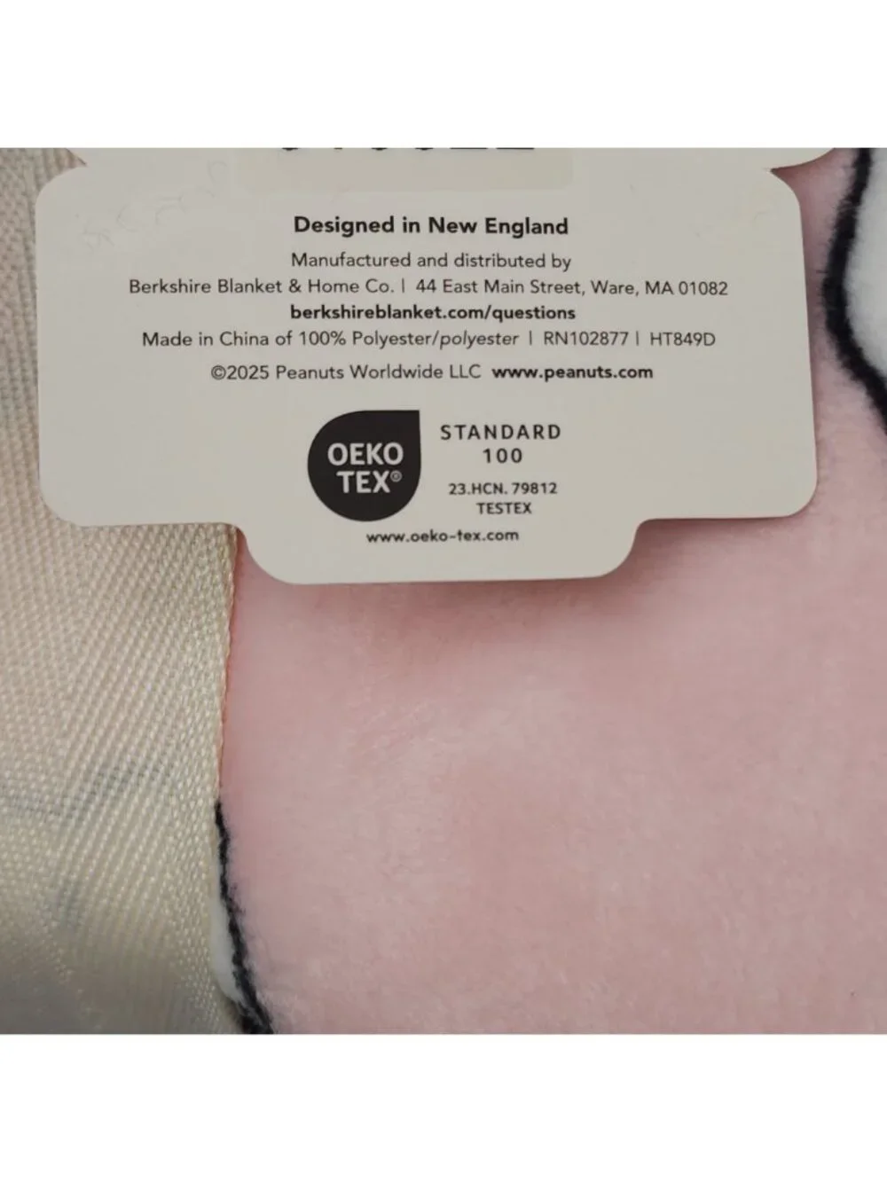 Peanuts Snoopy Twin Plush Throw Blanket Pink 60x90 By Berkshire Cozy & Soft